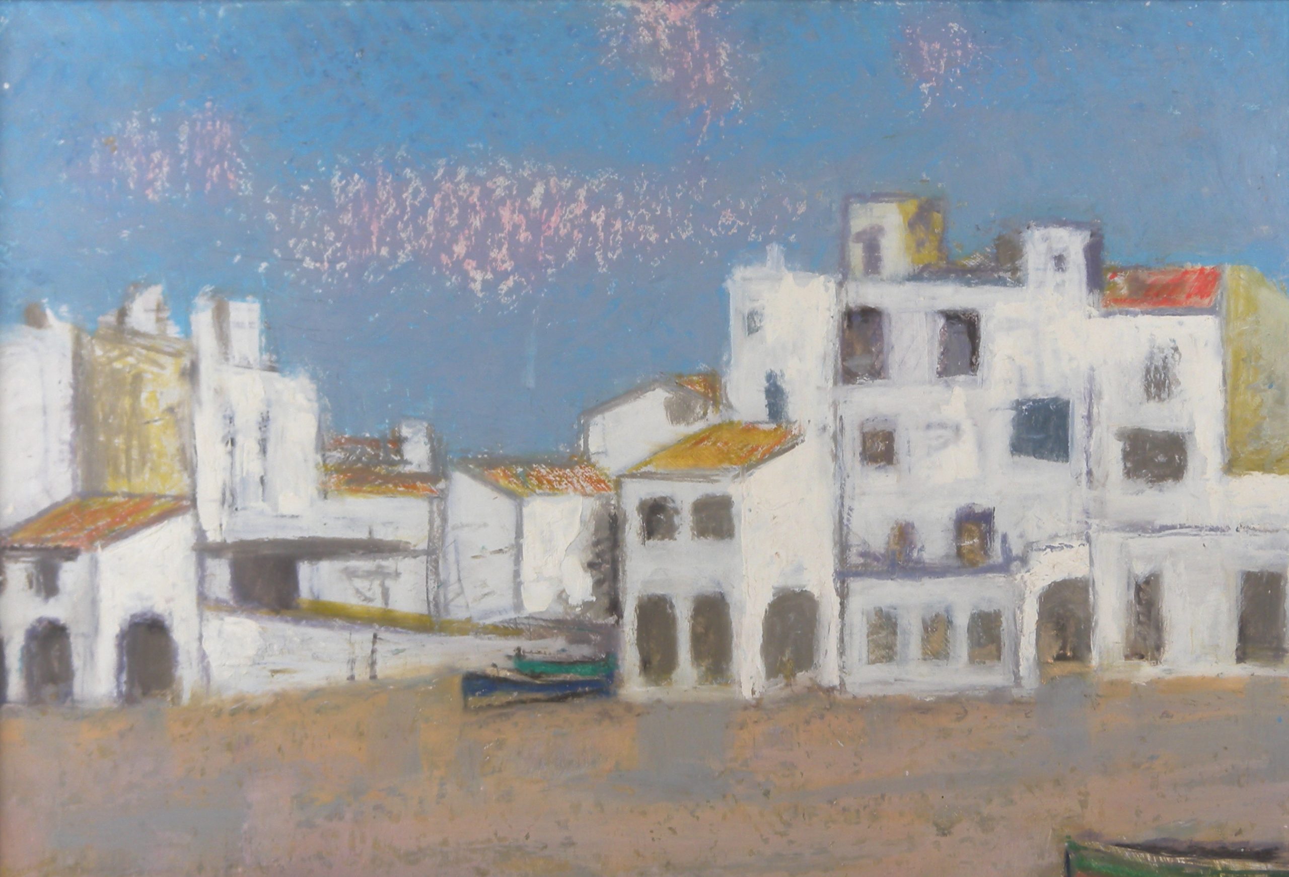 Callela (Costa Brava) 1958 – Huile, Ardoise, 38x55 cm