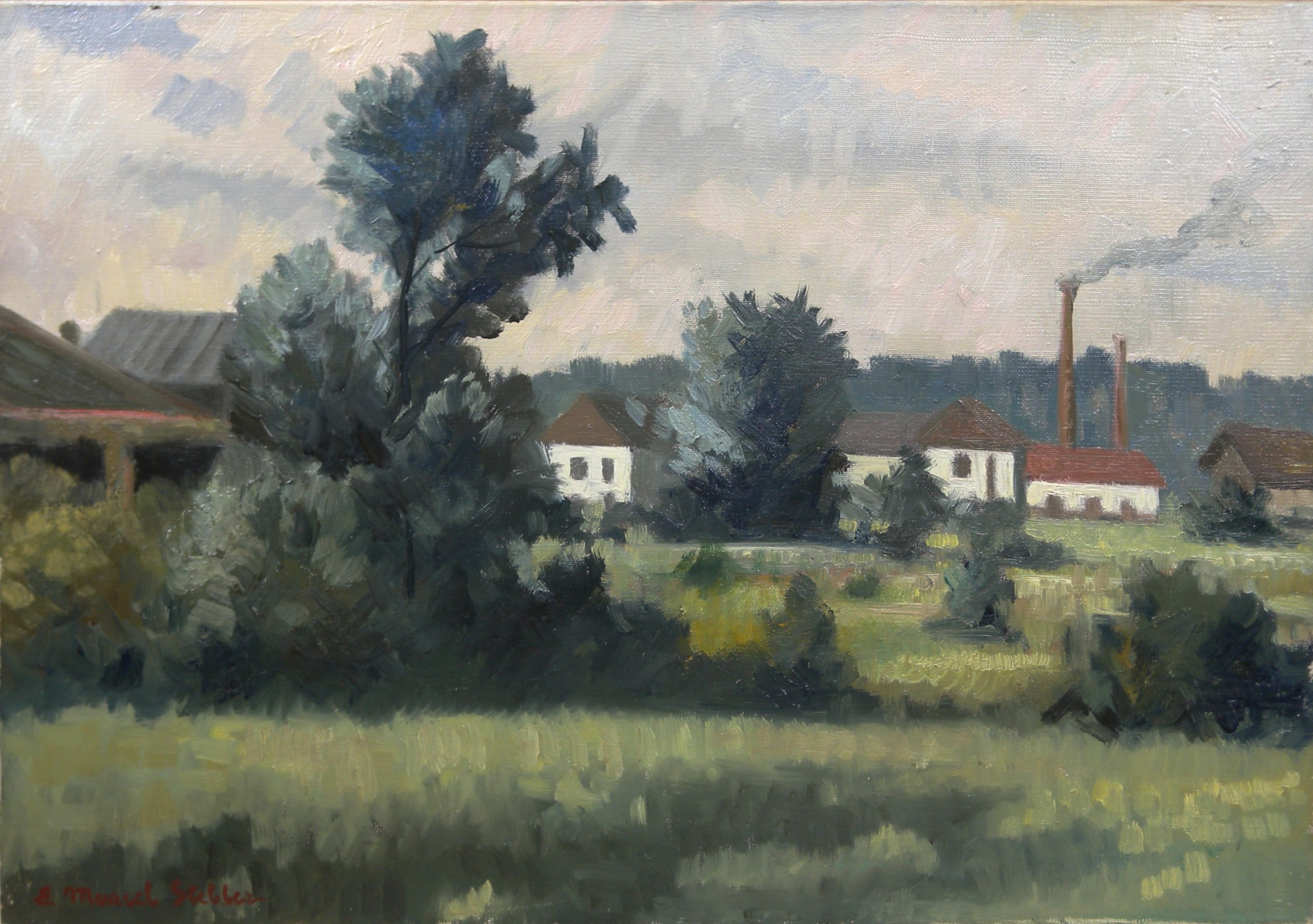 Banlieue lausannoise 1943 – Huile, Toile, 38x54.5 cm