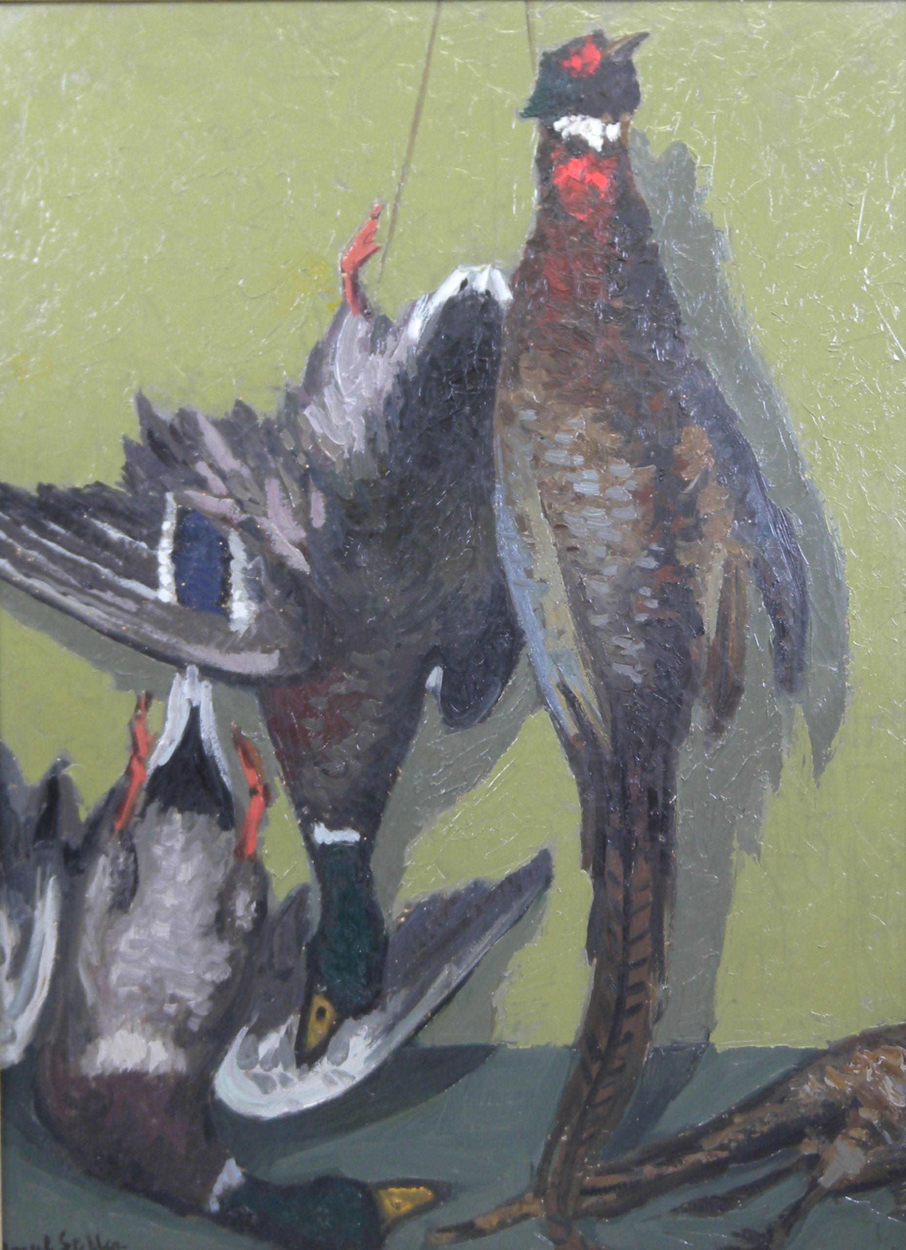 Faisan et canards 1950 – Huile, Toile, 73x54 cm