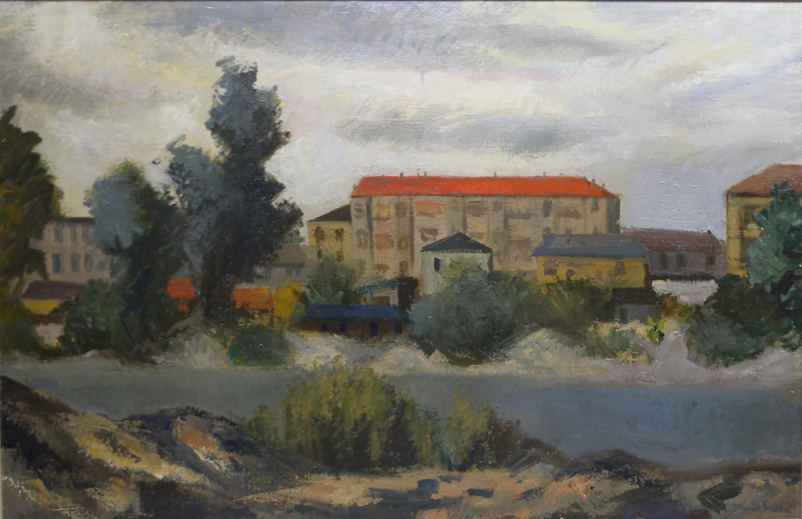 Les bords de l’Arve 1945 – Huile, Toile, 60x92 cm