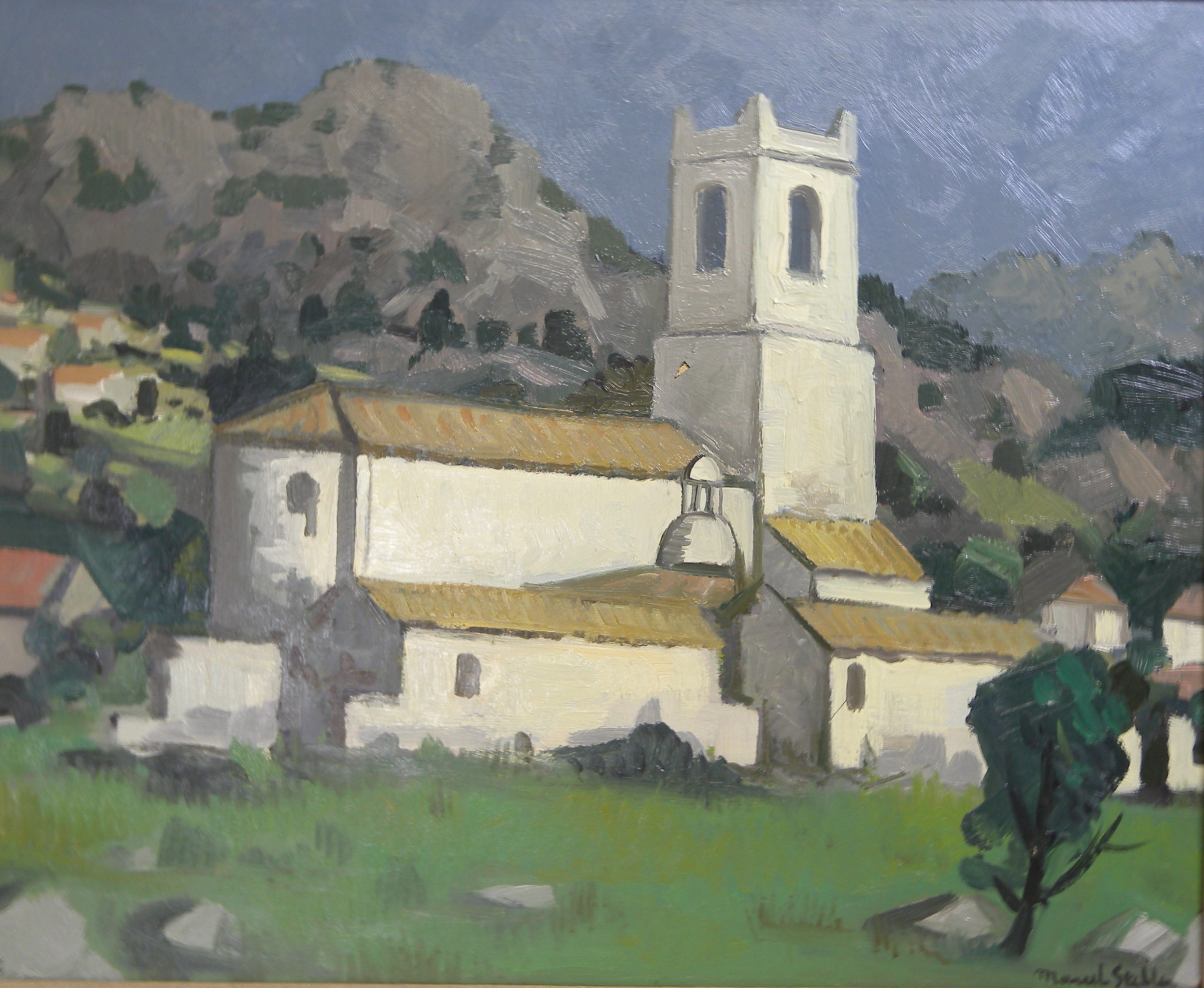 Eglise dans la Sierra Nevada Années 1950 – Huile, Toile, 60x73 cm