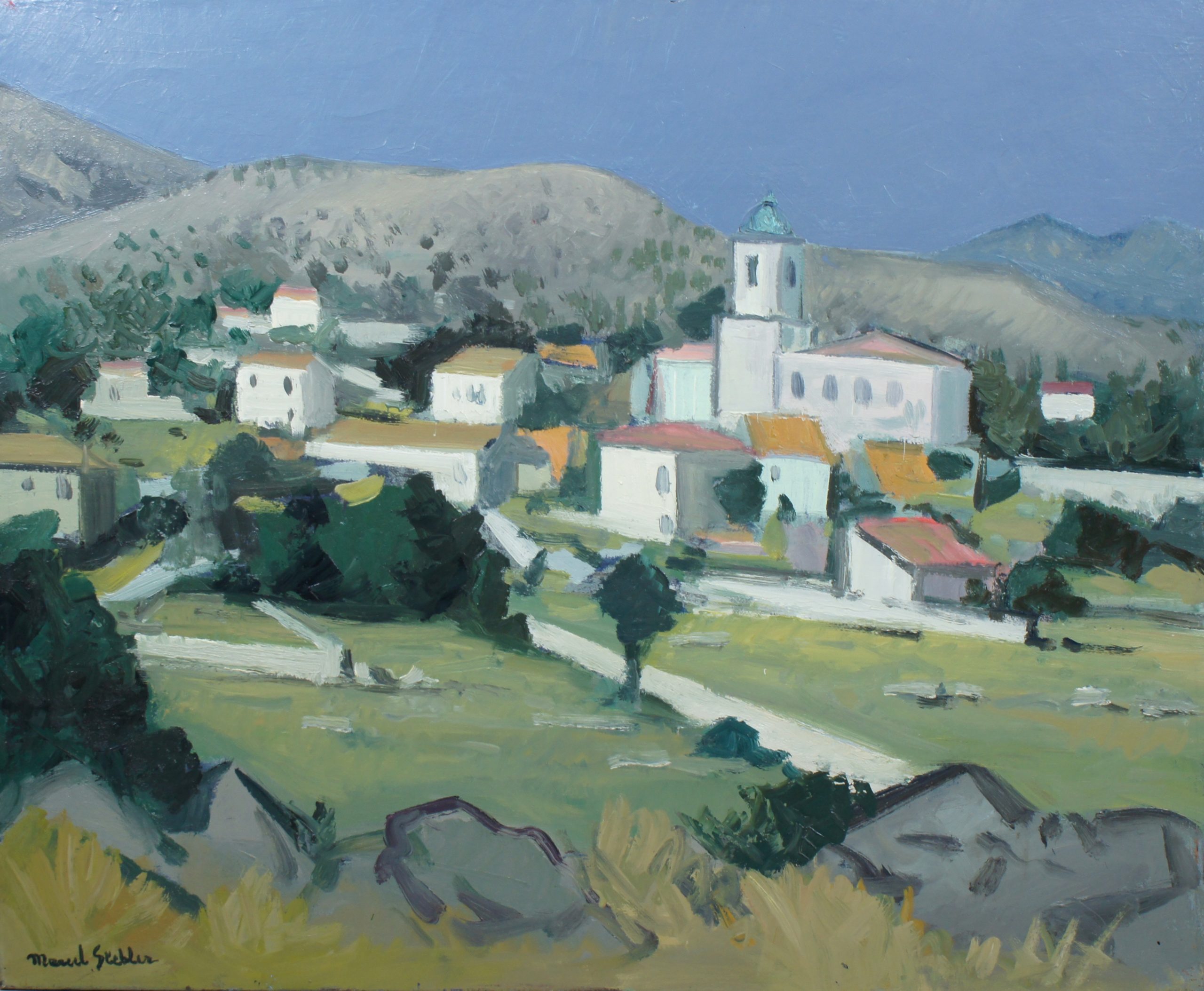 Village d’Andalousie Années 1950 – Huile, Toile, 60x73 cm