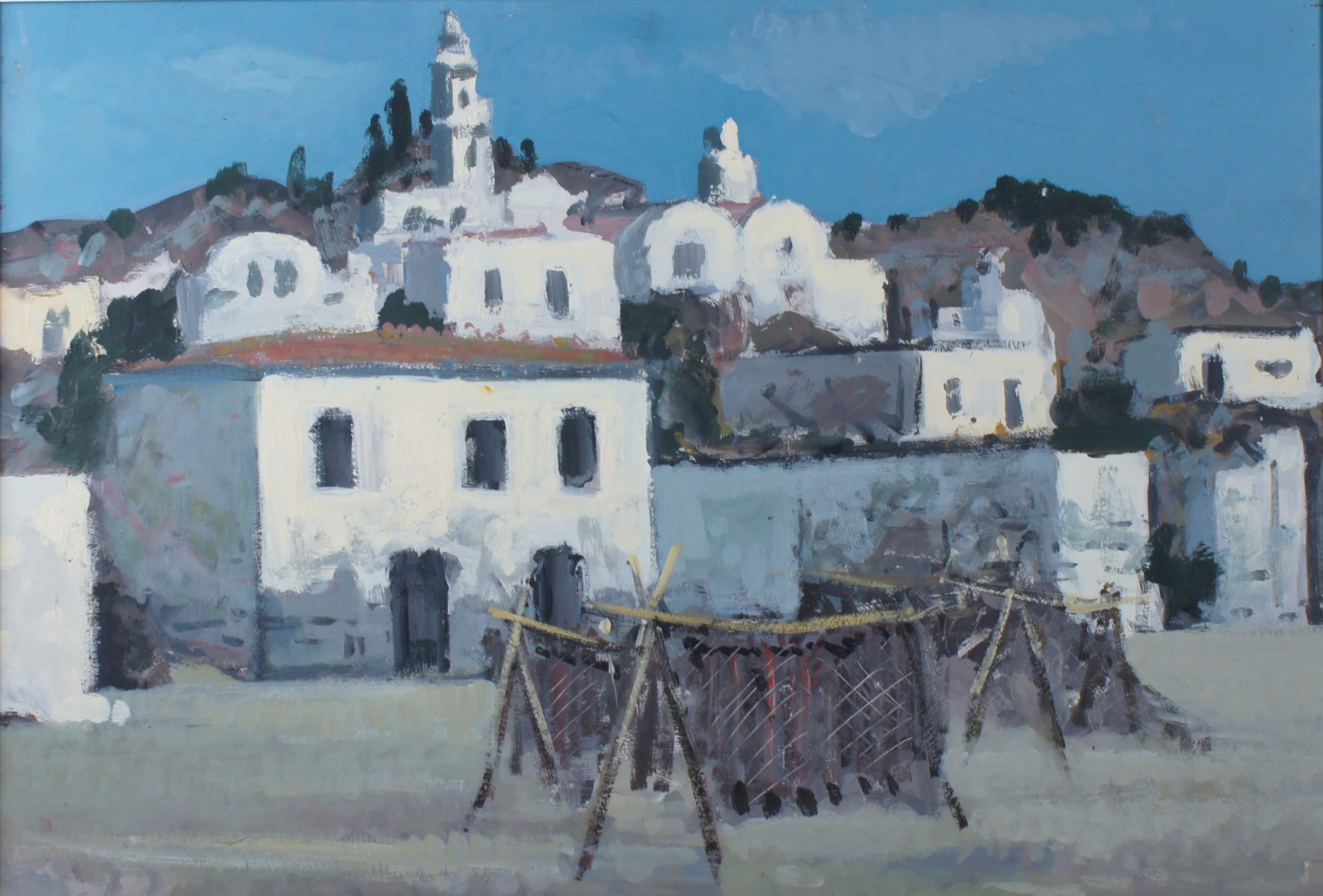 Ile Grecque 1958 – Cire, Ardoise, 39x55 cm