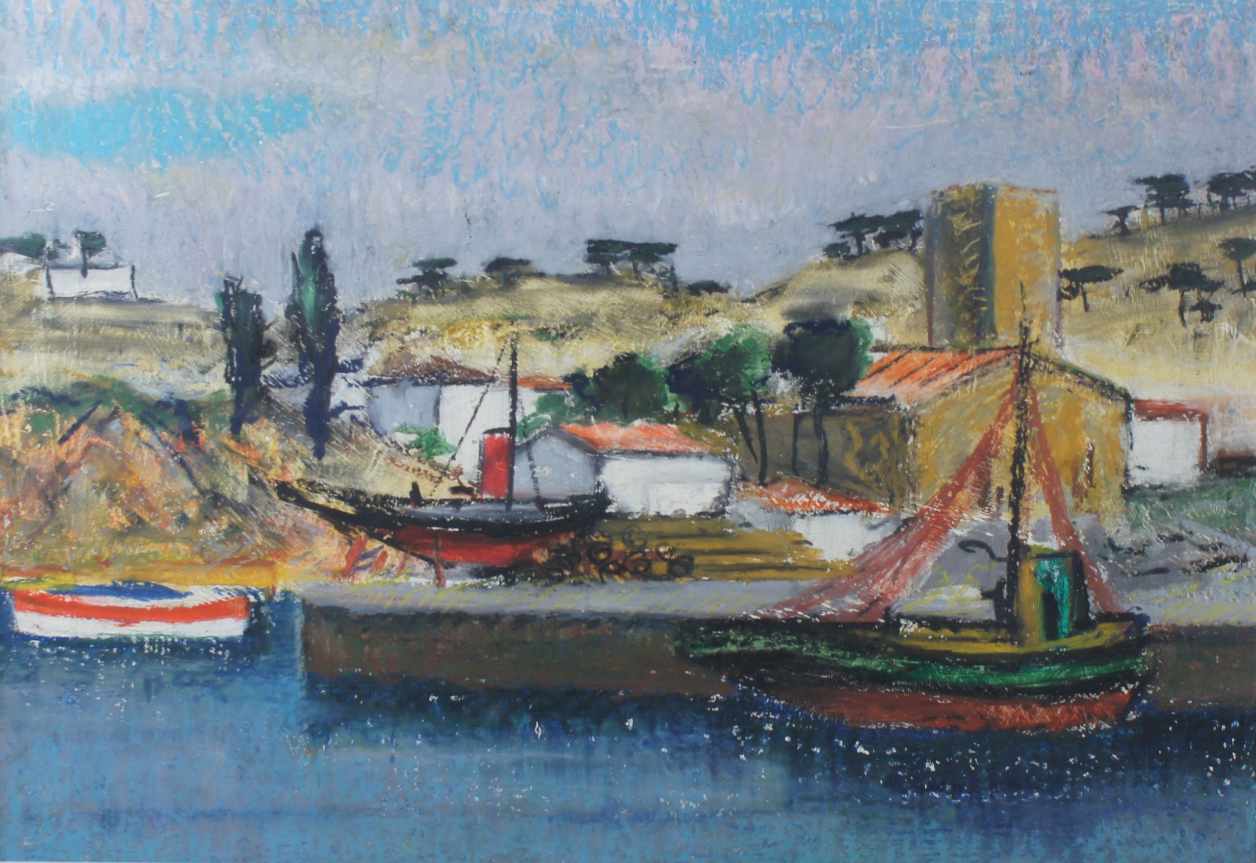 Tossa del Mar (Costa Brava) 1958 – Cire, Ardoise, 38x55 cm