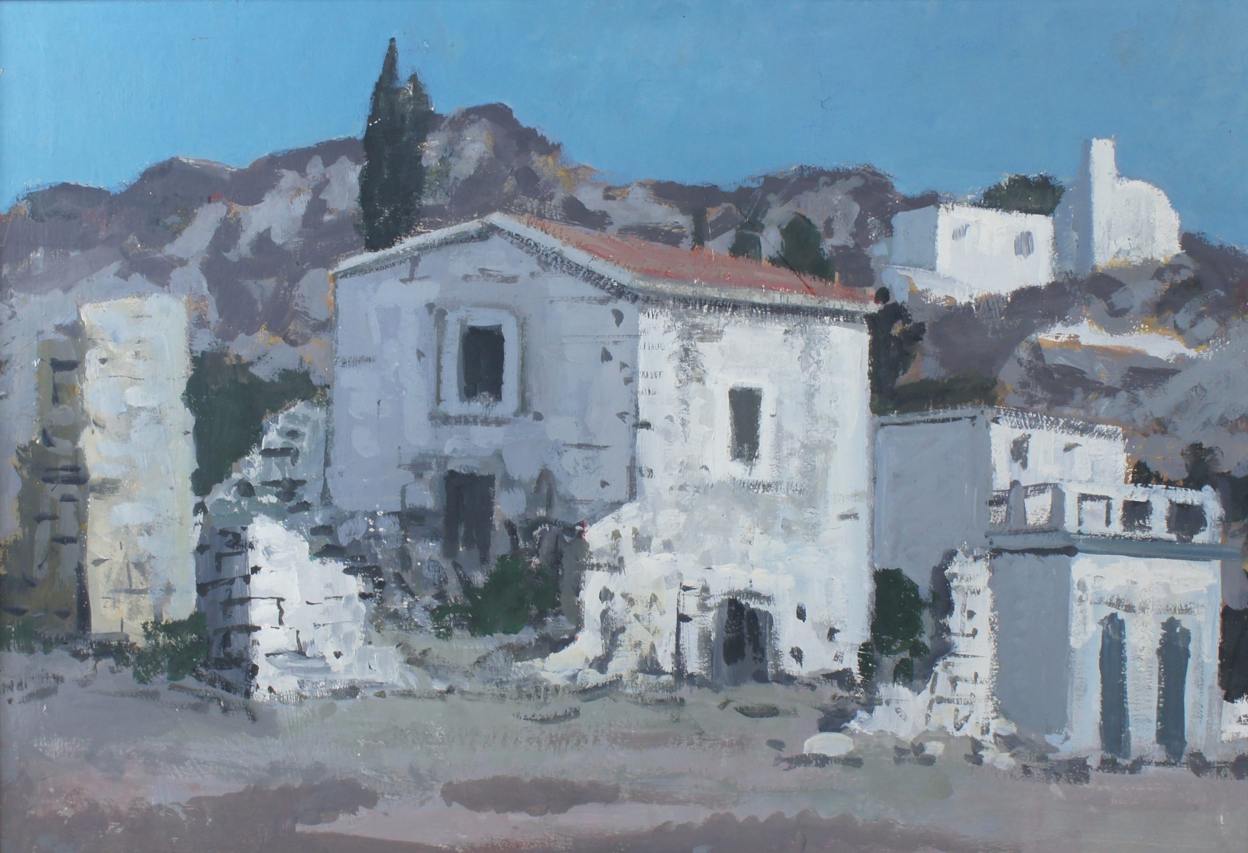 Ile Grecque 1958 – Cire, Ardoise, 38x55 cm