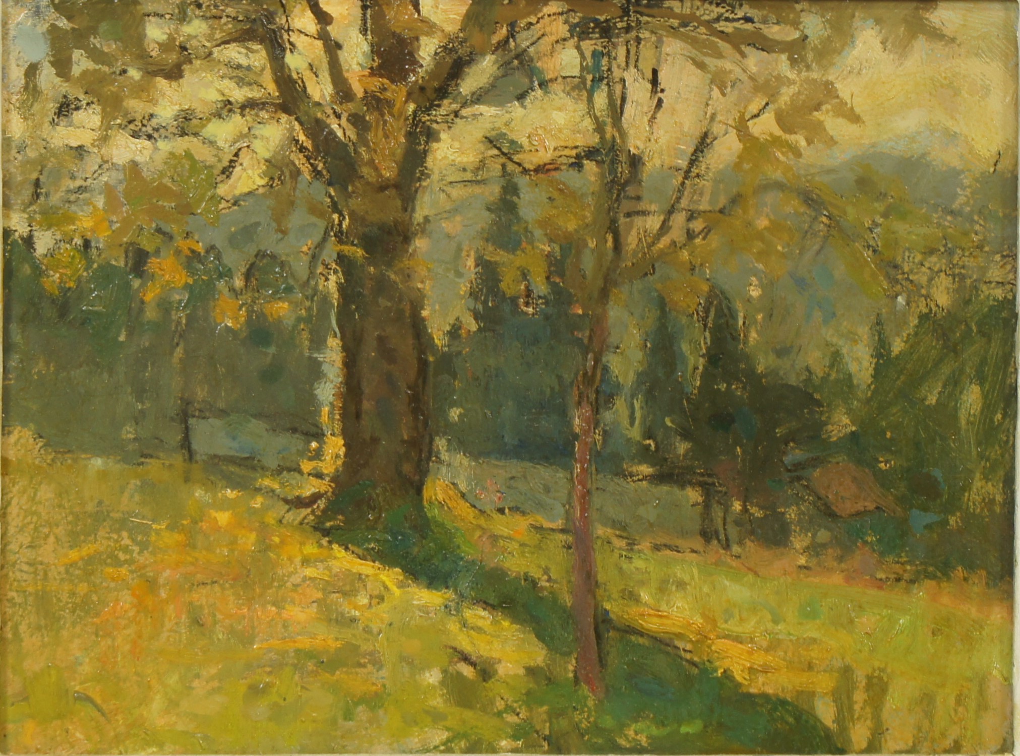 <i>Verger</i>  – Huile, Carton, 18.5x24 cm