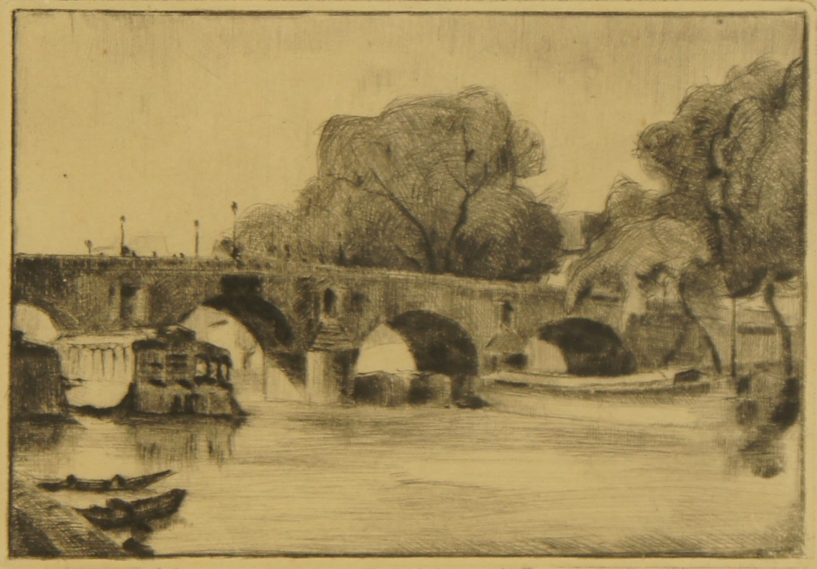 <i>Pont (Paris ?)</i>  – Crayon, 8.5x12.5 cm