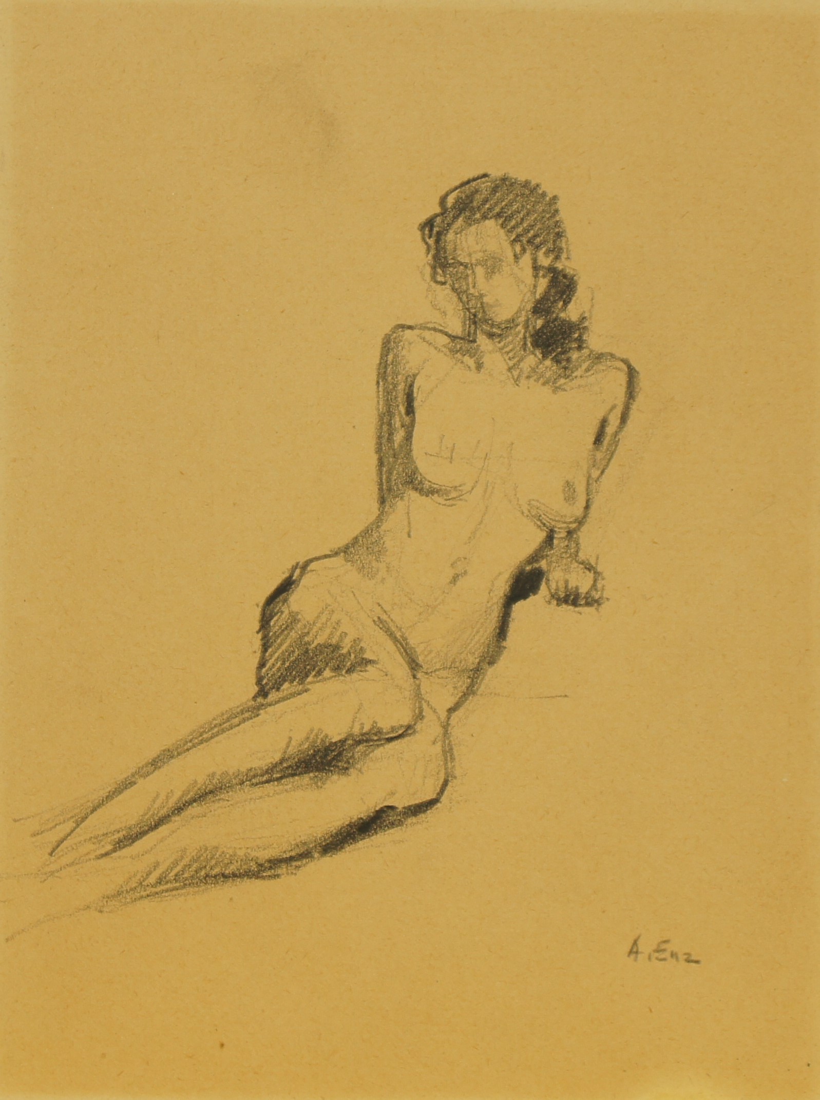 <i>Nu féminin</i>  – Crayon, 24x18 cm