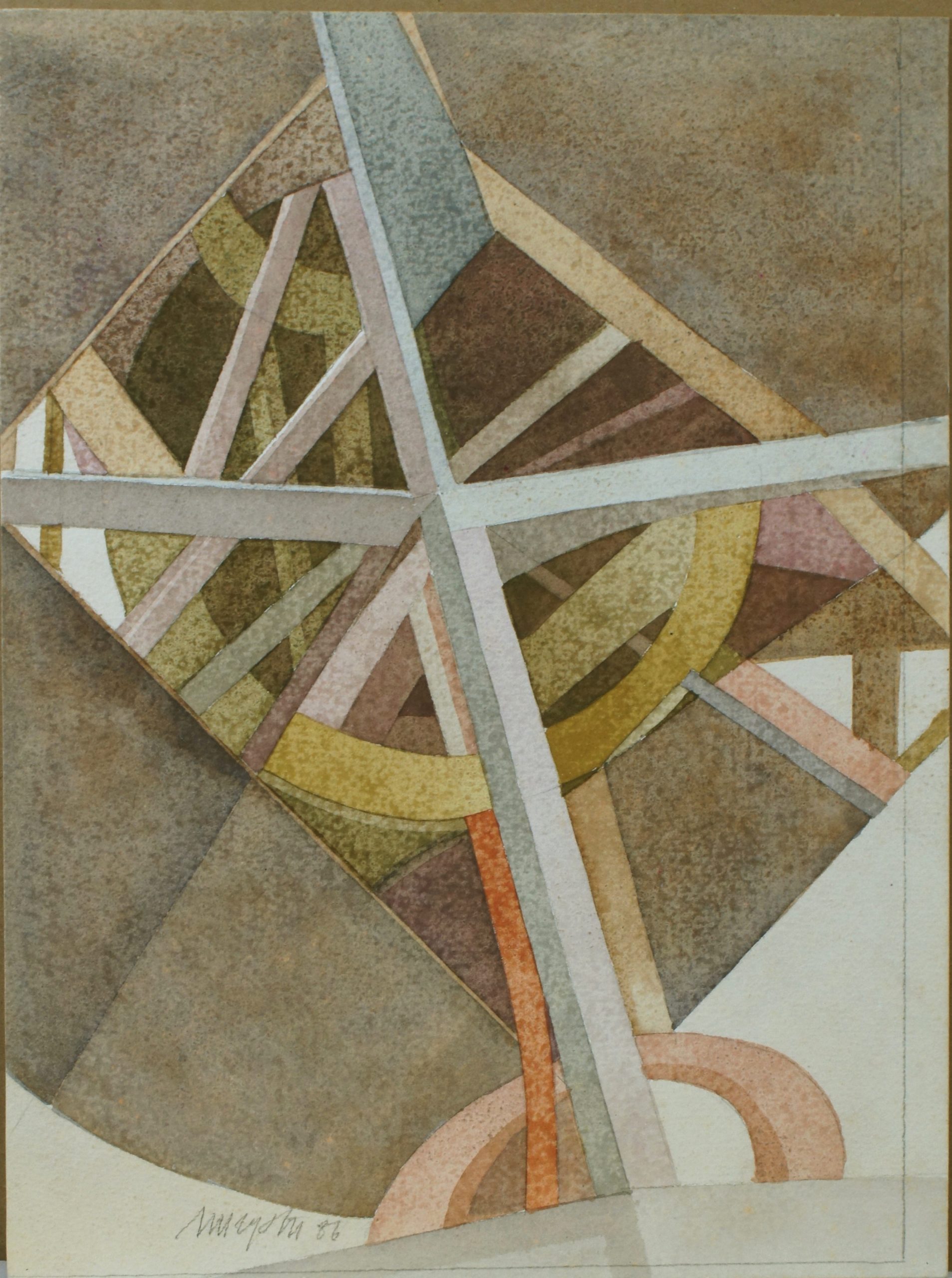 <i>Balises</i> 1986 – Crayon, Gouache, Papier, 38x28 cm