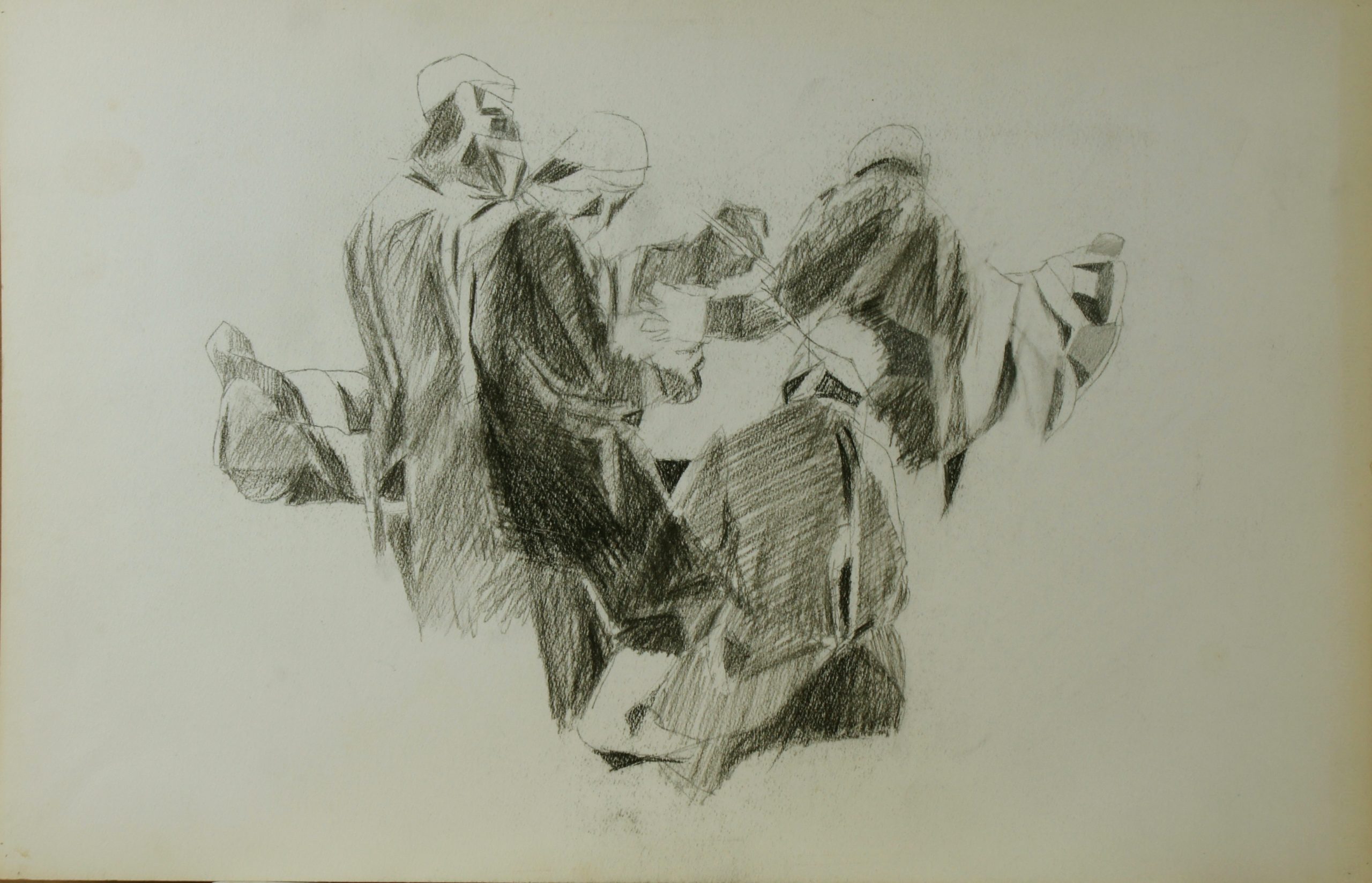Chirurgiens 1990 – Fusain, Crayon, 32.5x50 cm