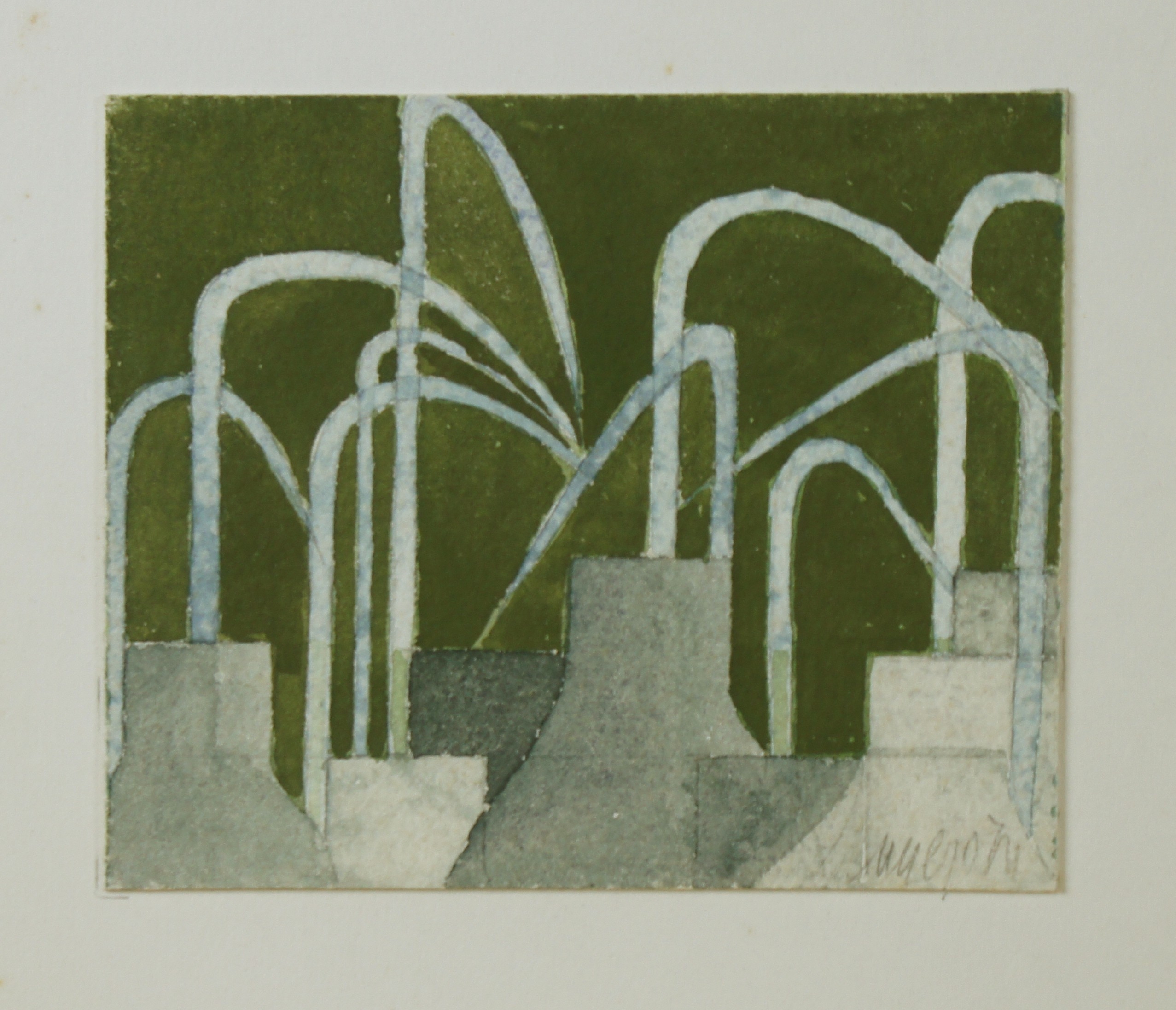 Les pissettes 1981 – Aquarelle, 9.8x11.9 cm