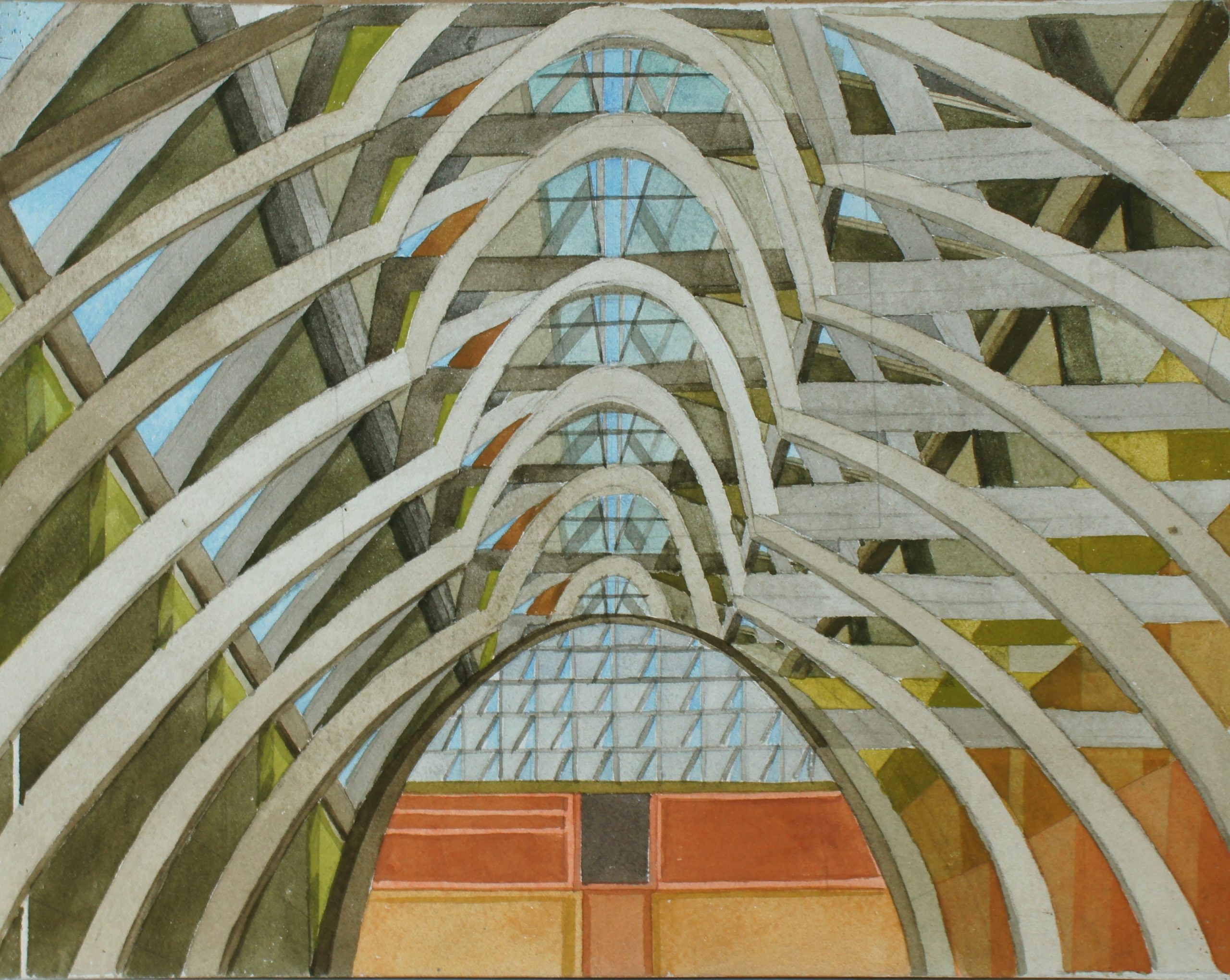 Leadenhall 1978 – Gouache, Crayon, Papier, 25x32 cm