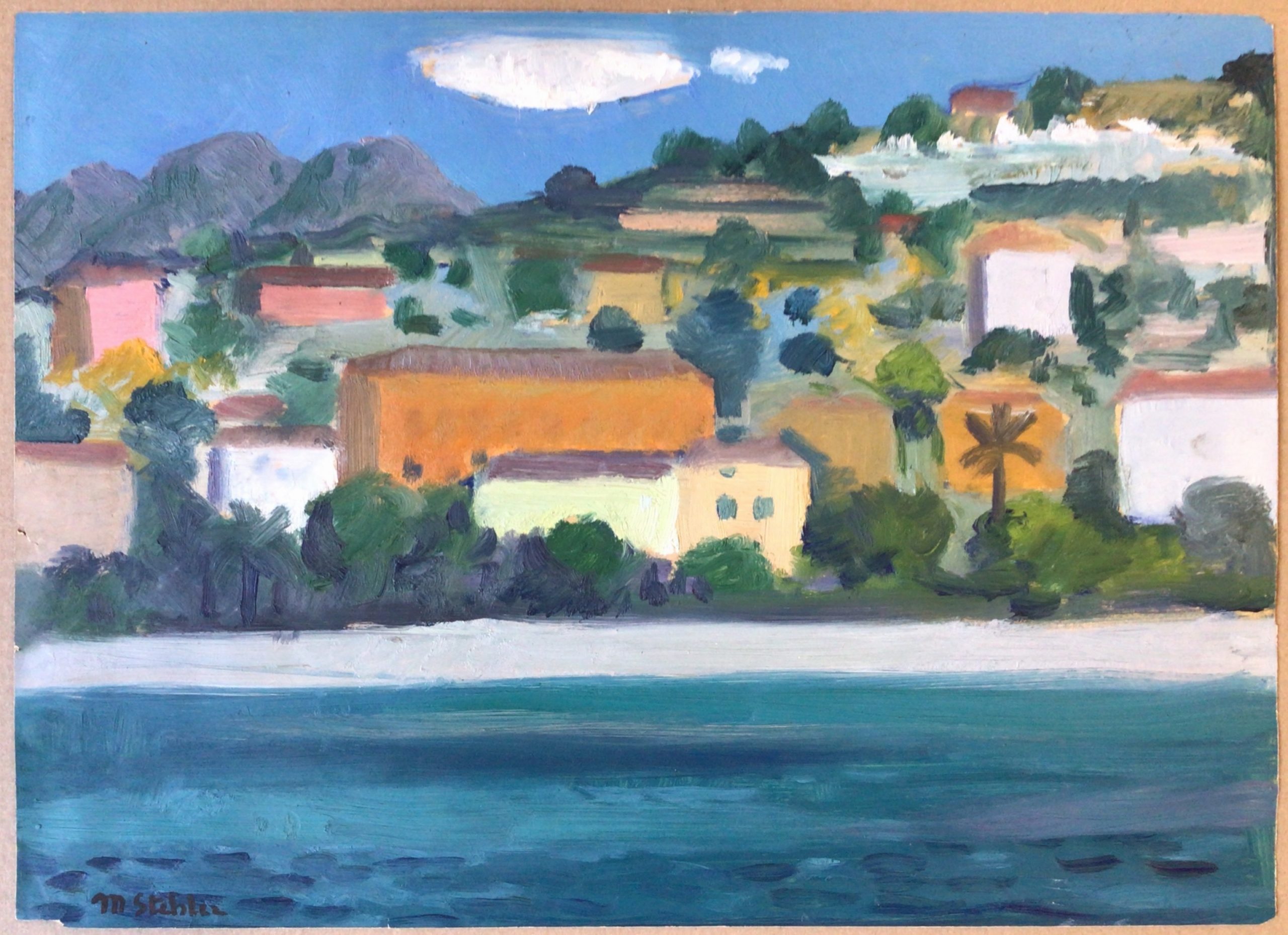 Paysage  – Huile, Papier